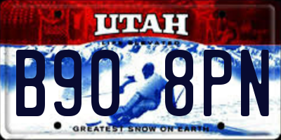 UT license plate B908PN