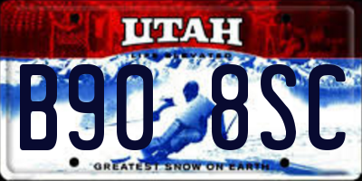 UT license plate B908SC