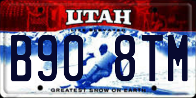 UT license plate B908TM