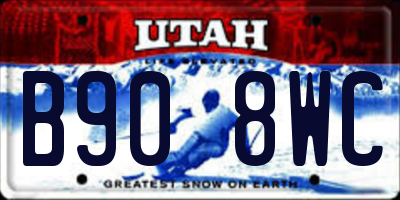 UT license plate B908WC