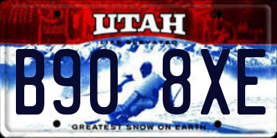UT license plate B908XE