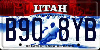 UT license plate B908YB