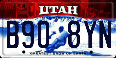 UT license plate B908YN