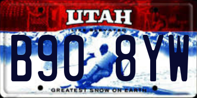 UT license plate B908YW