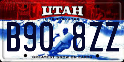 UT license plate B908ZZ