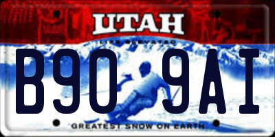 UT license plate B909AI
