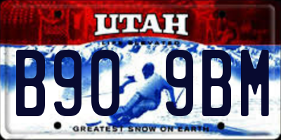 UT license plate B909BM