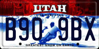UT license plate B909BX
