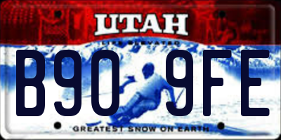 UT license plate B909FE