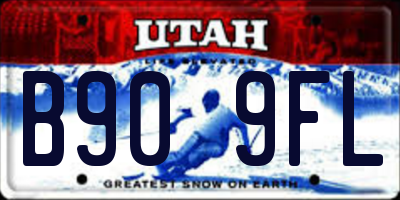 UT license plate B909FL