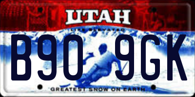 UT license plate B909GK