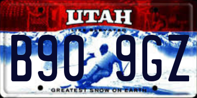 UT license plate B909GZ
