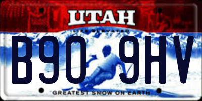 UT license plate B909HV