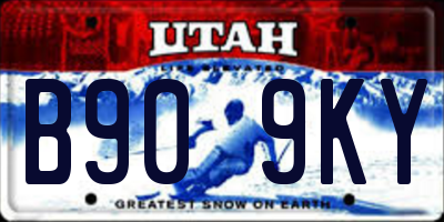 UT license plate B909KY