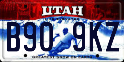 UT license plate B909KZ