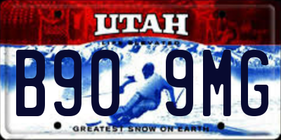 UT license plate B909MG
