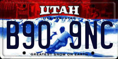 UT license plate B909NC