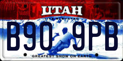 UT license plate B909PB