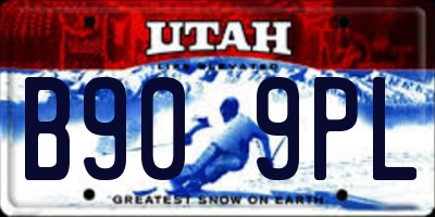 UT license plate B909PL