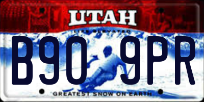 UT license plate B909PR