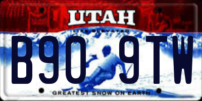 UT license plate B909TW