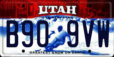 UT license plate B909VW