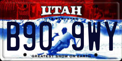 UT license plate B909WY