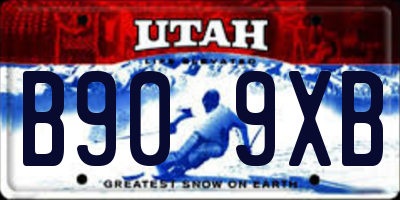 UT license plate B909XB
