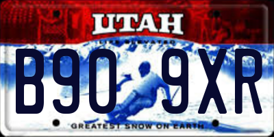 UT license plate B909XR