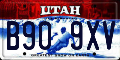 UT license plate B909XV