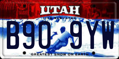 UT license plate B909YW