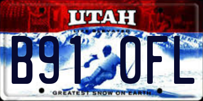 UT license plate B910FL