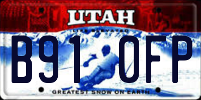 UT license plate B910FP