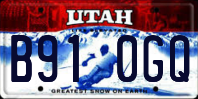 UT license plate B910GQ