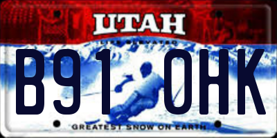 UT license plate B910HK