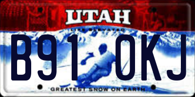 UT license plate B910KJ