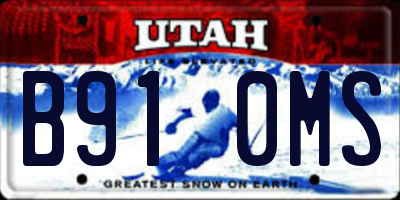 UT license plate B910MS