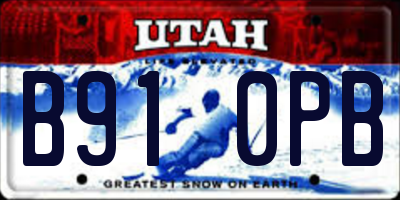 UT license plate B910PB