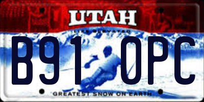 UT license plate B910PC