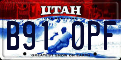UT license plate B910PF