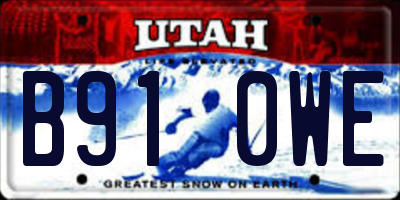 UT license plate B910WE