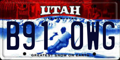 UT license plate B910WG