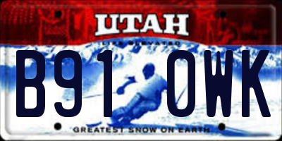 UT license plate B910WK