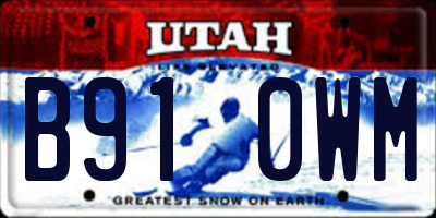 UT license plate B910WM