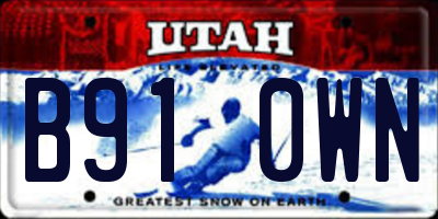 UT license plate B910WN