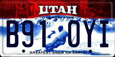 UT license plate B910YI