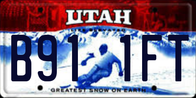 UT license plate B911FT