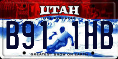 UT license plate B911HB