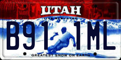 UT license plate B911ML