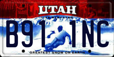 UT license plate B911NC